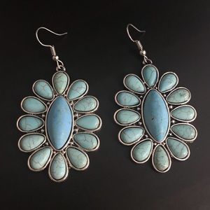 Concho Squash Turquoise Resin Earrings